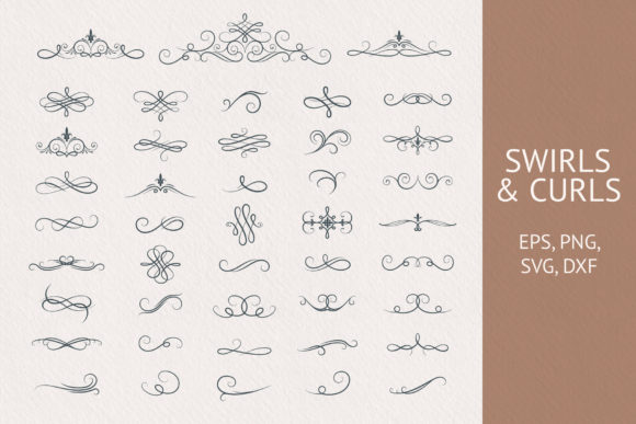 Download Ornate Borders,Swirls &amp; Curls Collection - Swirl Collection